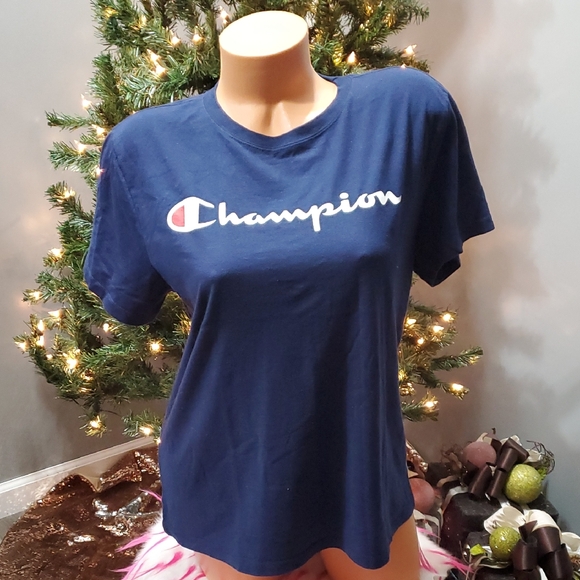Champion Tops - Champion logo t shirt navy blue L